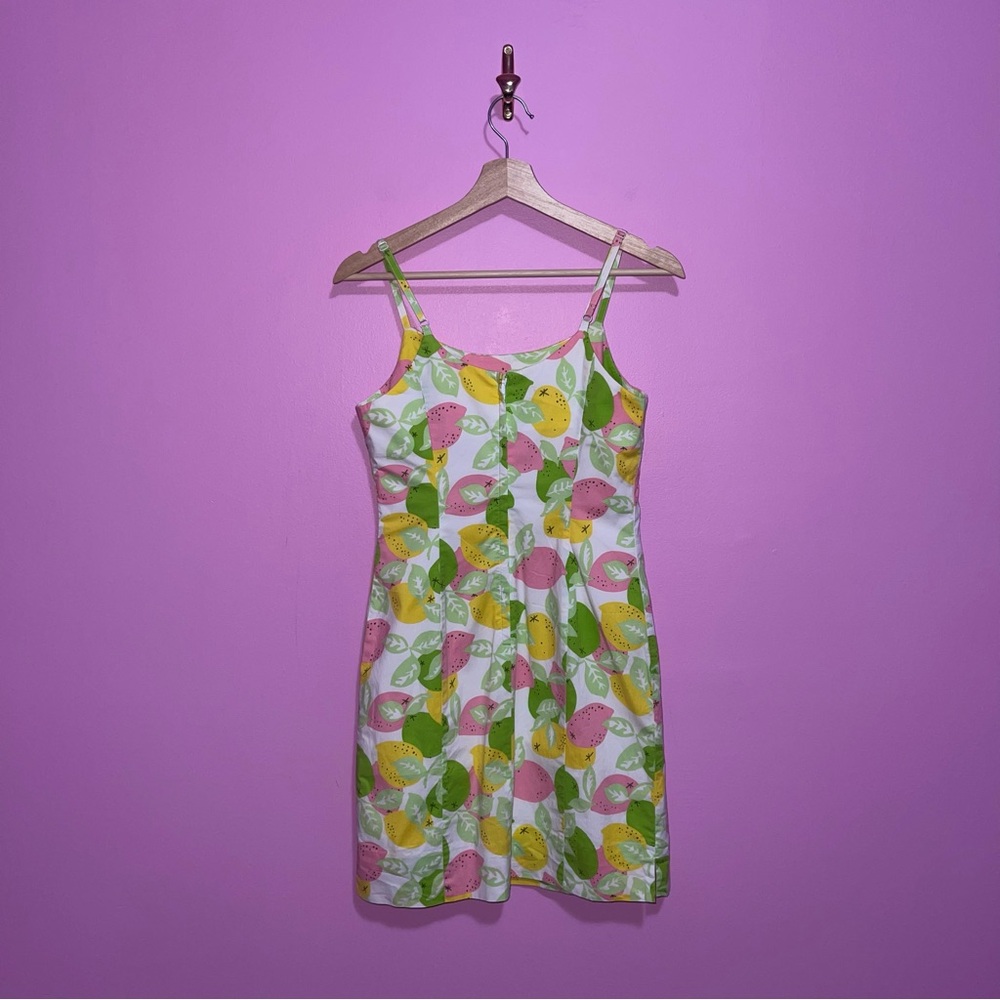 Lilly Pulitzer Mini Dress Women’s Size 4 Vintage Lemon Lime Print 90s - Picture 5 of 8
